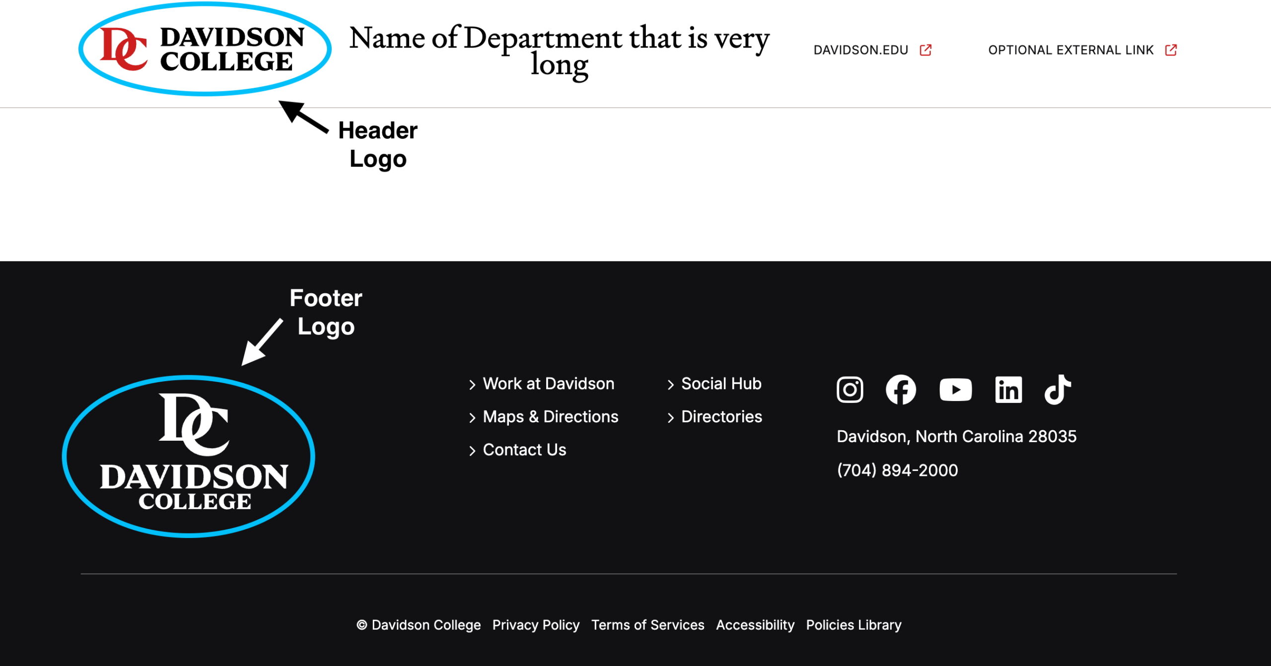 Subdomain Sample Design with header and footer logos