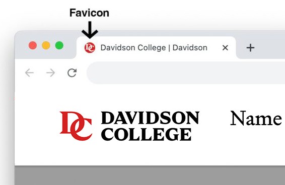 Subdomain design example showing favicon